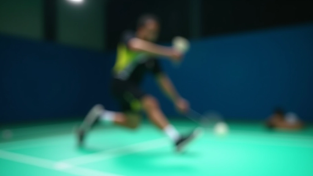 لاعب ريشة طائرة يقوم بخطوة جانبية ديناميكية مع التركيز على تقنية الخطوة